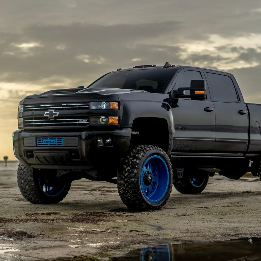 black lifted truck